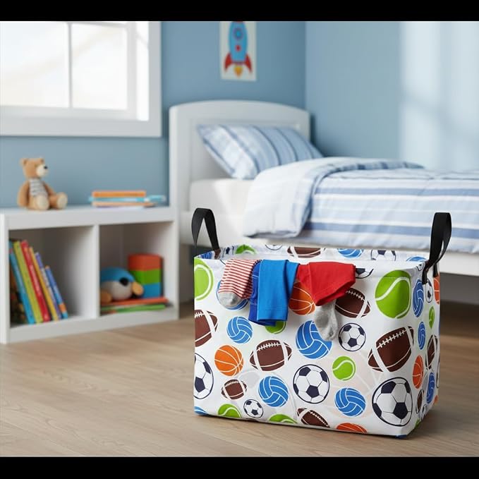 Football Storage Basket Empty, Waterproof Football Storage Bins Organizer - Image 4