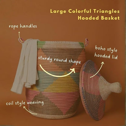 Tall Large Decorative Wicker Storage Basket - Image 3