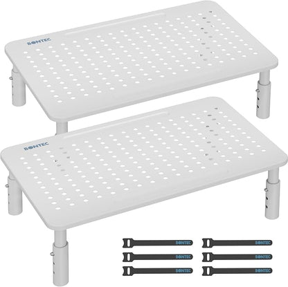 BONTEC 2 Pack 3 Height Adjustable Monitor Stand Riser by BONTEC