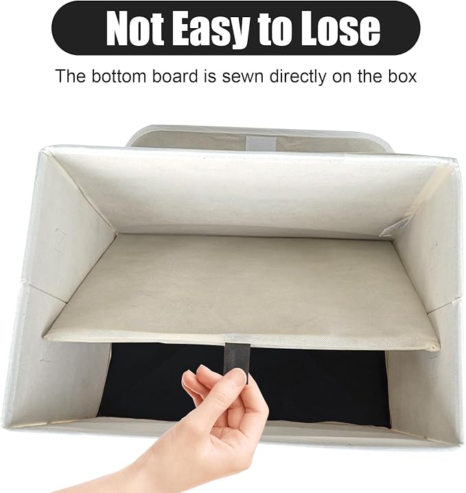 Large 22 Quart Linen Fabric Foldable Storage Bin Cube Organizer Basket - Image 4