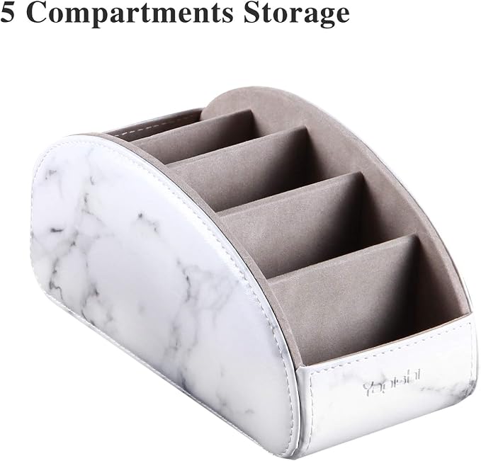 All-in-One Leather White TV Remote Holder - Image 4