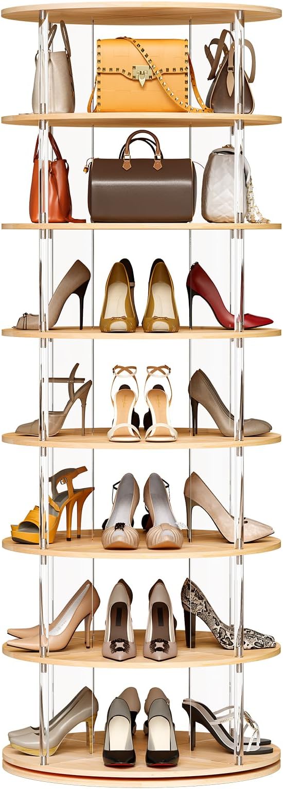 TAKEKIT 7-Tier Rotating Shoe Rack, 360 Degree Spinning Shoe Rack Tower by TAKEKIT