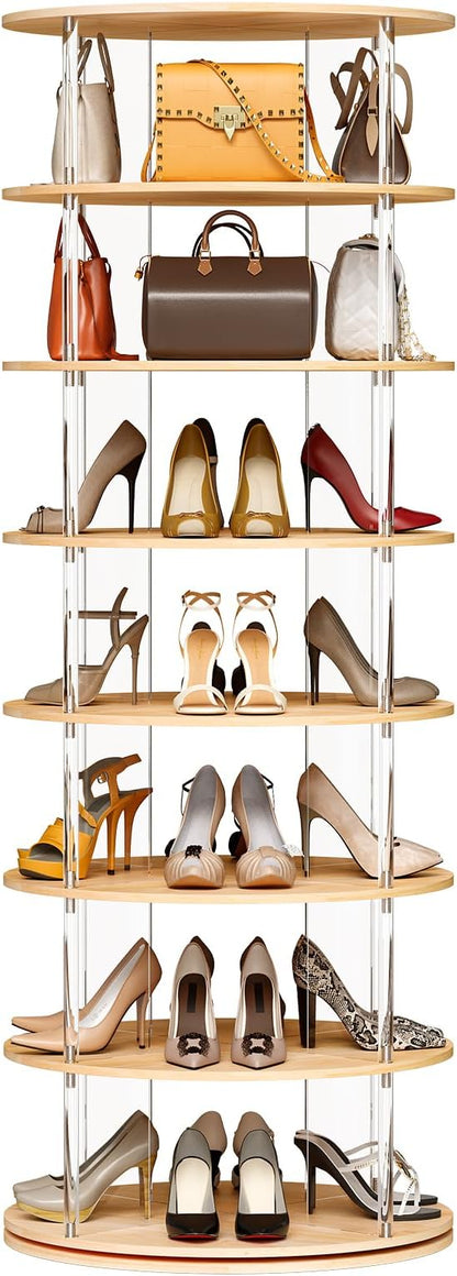 TAKEKIT 7-Tier Rotating Shoe Rack, 360 Degree Spinning Shoe Rack Tower by TAKEKIT
