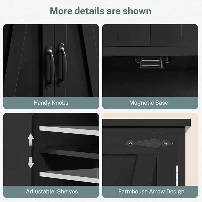 TEENFON Tall Storage Cabinet, Kitchen Cabinet - Image 6