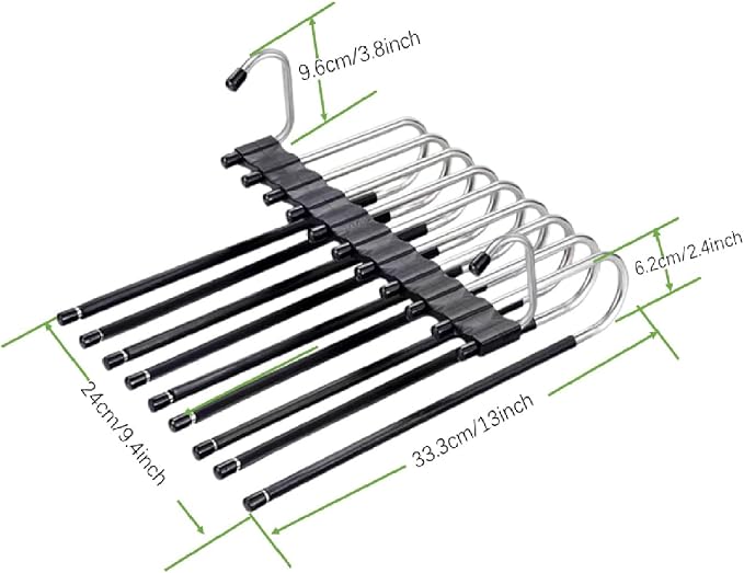 2Pack 9 Layers Foldable Pants Hangers Space Saving Trouser Hanger - Image 2