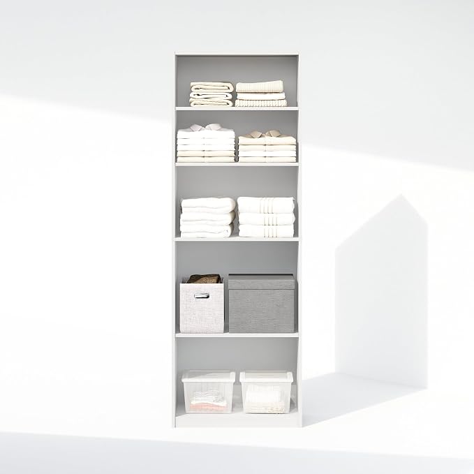 Furinno Reed Closet Organizers and Storage, 5-Tier Closet Organizer, Open Shelf - Image 8