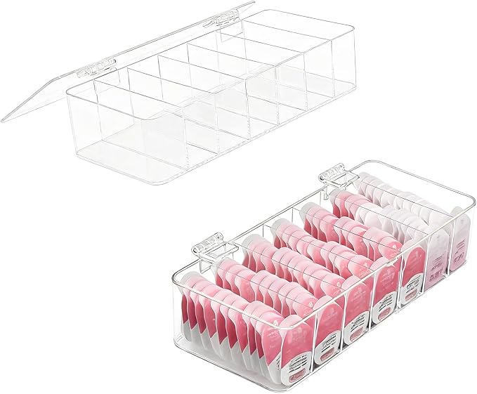 2 Pack Clear Acrylic Makeup Organizers, 7-Section Bathroom Organizer by Unknown