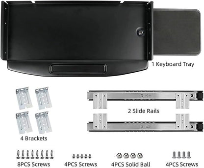 Solid Steel Under Desk Keyboard Tray Slide Out - Image 5