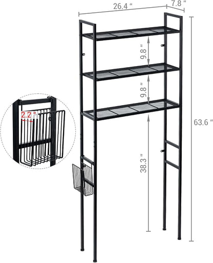 MyGift 3 Tier Over The Toilet Storage, Freestanding Bathroom Organizer Shelf - Image 5