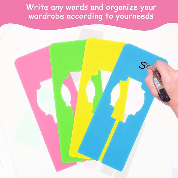 8PCS Clothing Rack Dividers, 8 Colors Plastic Organizer Rack Size Dividers - Image 4