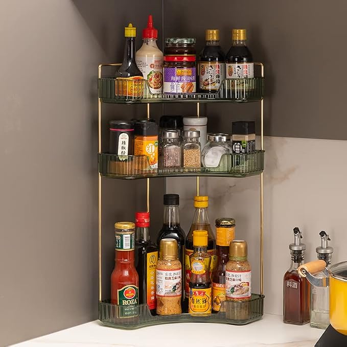 3-Tier Corner Bathroom Counter Organizer – Classic Storage Shelf - Image 6