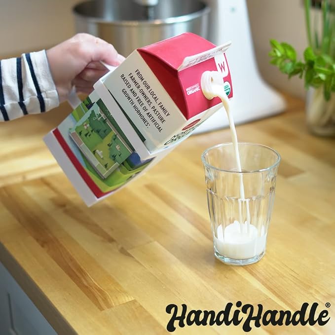 HandiHandle® Half Gallon Milk, or Beverage Carton Holder | Lightweight and Slim - Image 2