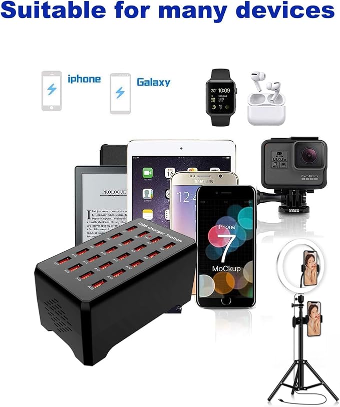 100W 20-Port Multi-Device USB Charging Station - Image 7
