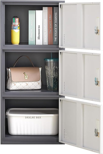 3 Door Metal Locker Steel Storage Cabinet, Office Storage Lockers - Image 4