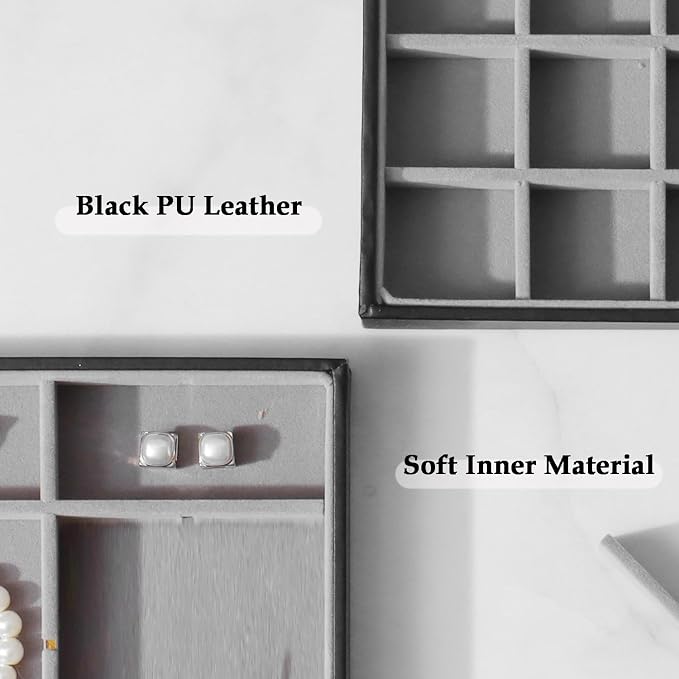 Large Jewelry Organizer Tray 2 Pack, Stackable Jewelry Storage Holder - Image 5
