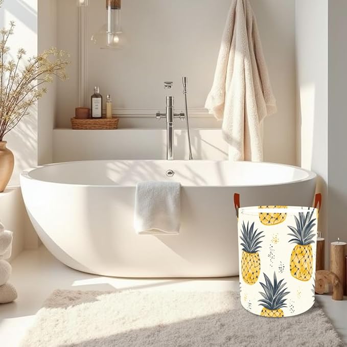 Laundry Baskets 15.7x19.7 Inch Pineapple Tropical Design Collapsible Laundry - Image 6