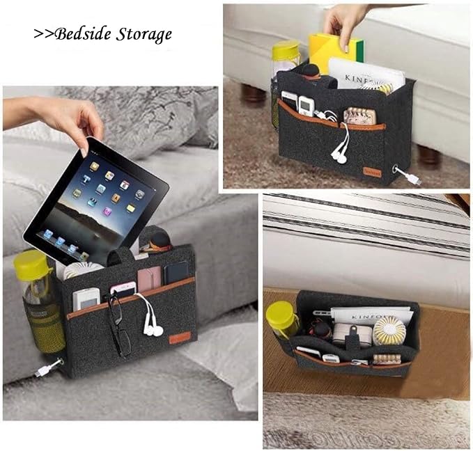 Bedside Caddy, Felt Bedside Storage Organizer, Hanging Storage - Image 6