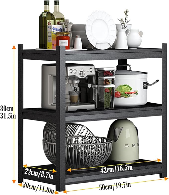 3-Shelf Adjustable Kitchen Storage Rack Unit, Space-Saving Shelf - Image 6