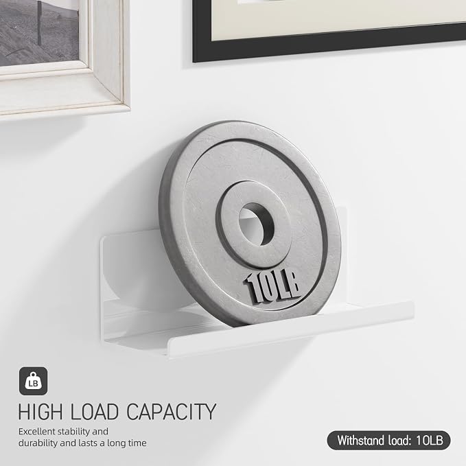 PAVSTINE Acrylic Wall Floating Shelves Set of 2, Wall Shelves White 12 Inch - Image 5