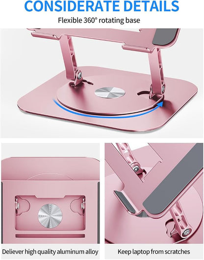 Adjustable Laptop Stand with 360 Rotating Base, Computer Stand - Image 4