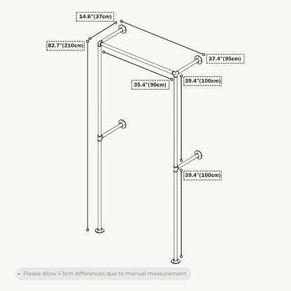 Industrial Pipe Clothing Rack, Heavy Duty Wall Mounted Clothes Rack, Retail - Image 7