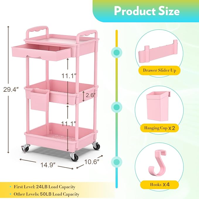 SUNALLY Makeup Cart Organizer - Image 2