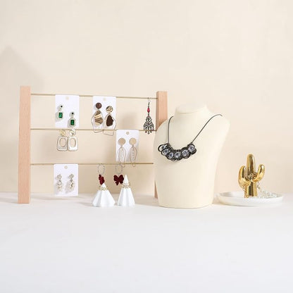 GemeShou Beige necklace hanger jewelry organizer, Velvet jewelry stand necklace - Image 6
