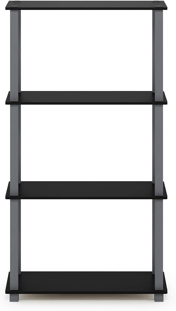Furinno TURN-S-TUBE Storage Shelves, 4-Tier Book Shelf, Corner Shelf, Toolless - Image 6