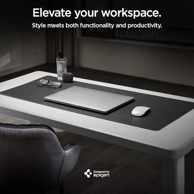 Spigen Desk Pad 35.4" x 15.7" Non-Slip Base Waterproof PU Leather Desk Mat Desk - Image 2