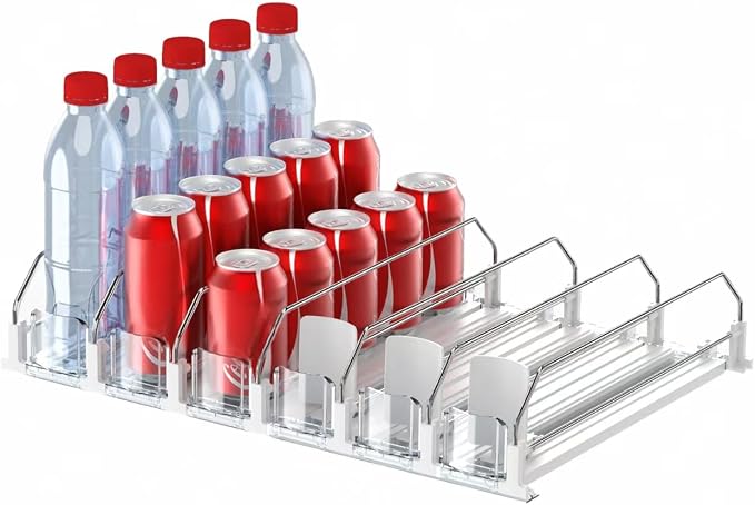 Drink Organizer for Fridge, Self Pushing Fridge Drink Organizer, Automatic by IBORING