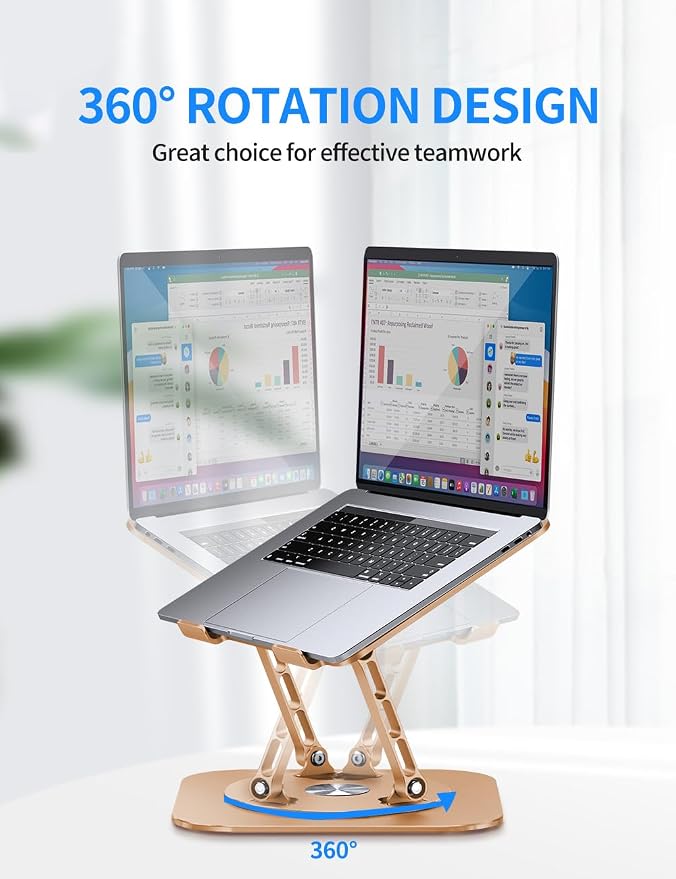 Adjustable Laptop Stand with 360 Rotating Base, Computer Stand - Image 2