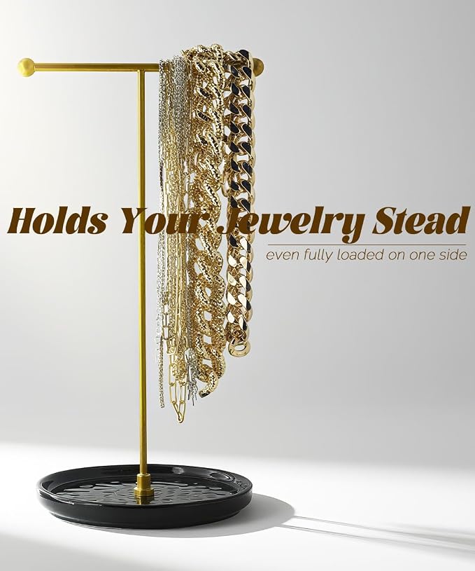 VROOMIUM Necklace Holder Stand - 6in Ceramic Base X 1ft Height - Image 4