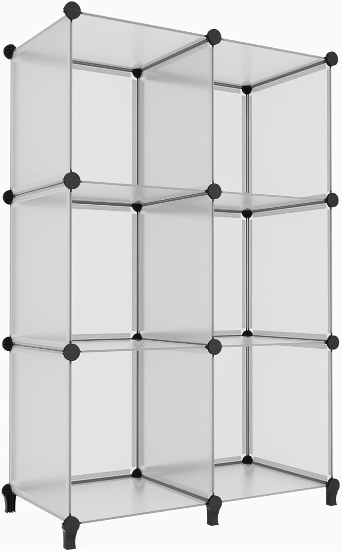 HOMIDEC 6 Light Grey Cube Storage Organizer, Modular Storage Shelf by DecorateYourHome