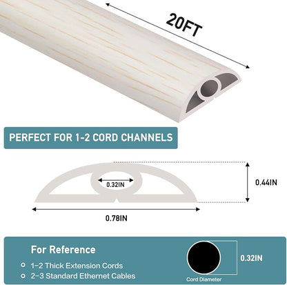 Floor Cord Cover Self Adhesive Cord Hider Floor Extension Cord Covers - Image 2