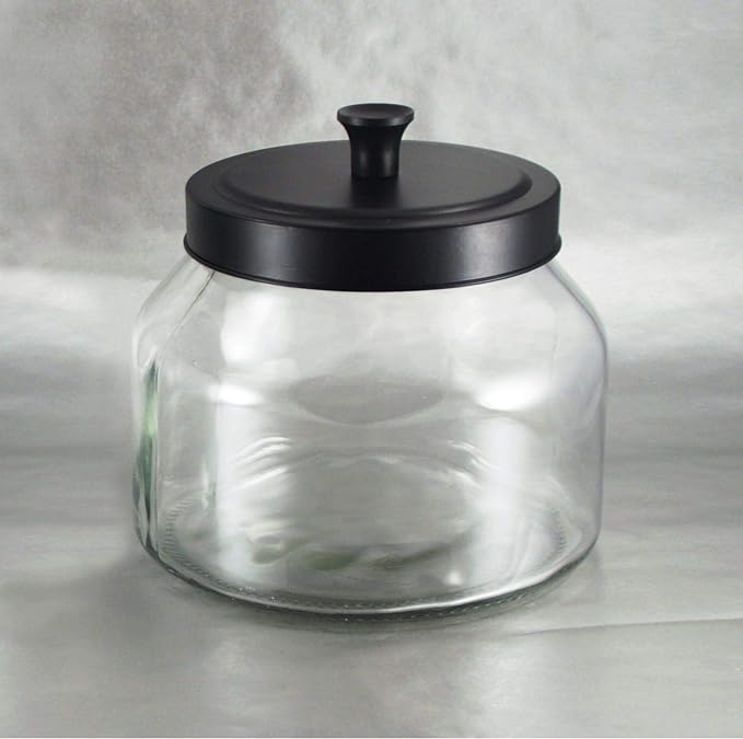 Grant Howard 59104 Storage Jar Black Matte Metal Top, 51 oz. by Grant+Howard