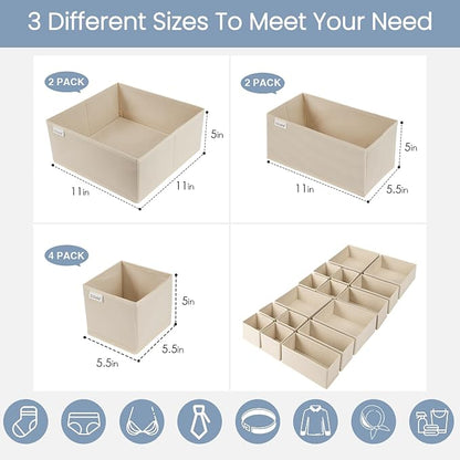 Criusia Drawer Organizer Clothes, 16 Pack Underwear Drawer Organizers, Foldable - Image 3