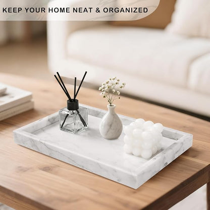 Marble Bathroom Tray for Countertop & Home Decor, Natural Decorative Marble - Image 5