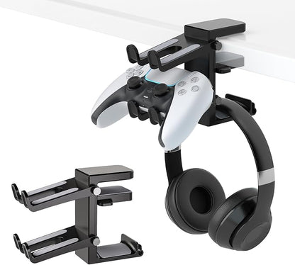 Adjustable Headphone Stand Desk-Sided Clamp Headphone Hanger by Liboer