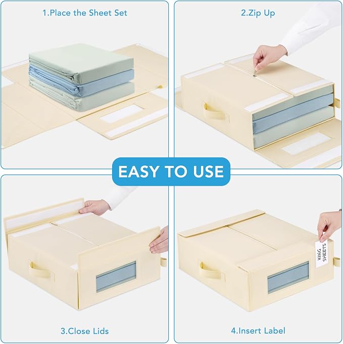 6 Pcs Bed Sheet Organizers and Storage, Large Size Sheet Set Organizers Duvet - Image 6