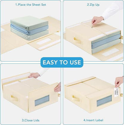 6 Pcs Bed Sheet Organizers and Storage, Large Size Sheet Set Organizers Duvet - Image 6