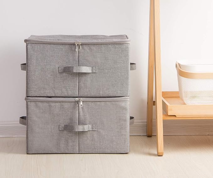 iwill CREATE PRO Pack of 3, 17.7 * 13.8 * 9.8" Stackable Folding Storage Baskets - Image 5