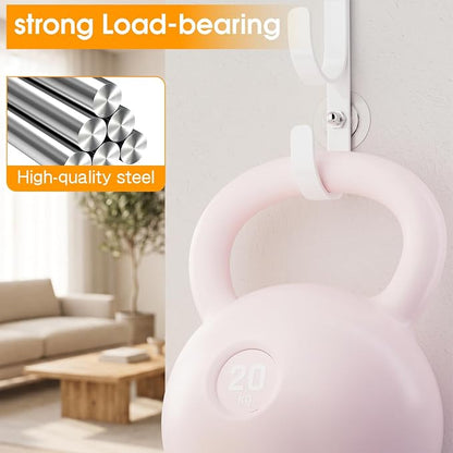 LUCYCAZ Over The Door Hooks, Purse Storage Organizer, Fits Doors 1 3/4" White | - Image 5