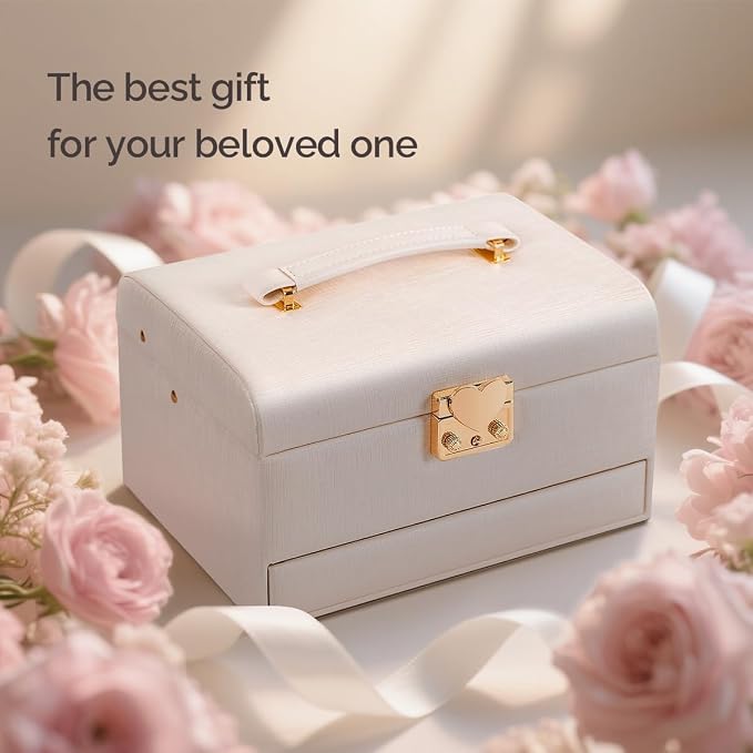 CASEGRACE Jewelry Box, 3 Layers Leather Jewelry Storage Box - Image 6