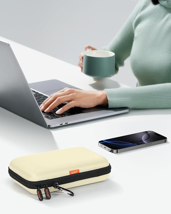 Clean-Beige Hard Shell Case for Electronic Accessories Organizer - Image 8