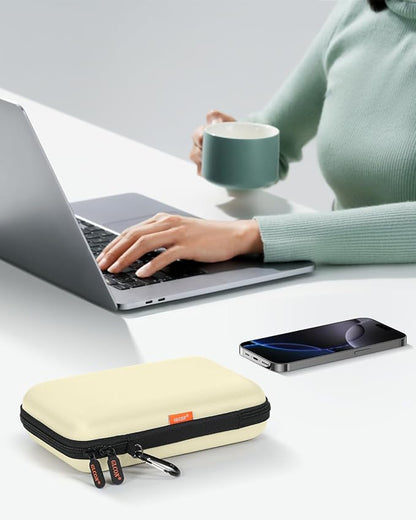 Clean-Beige Hard Shell Case for Electronic Accessories Organizer - Image 8