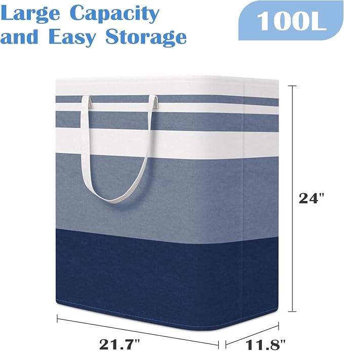 BlissTotes 3-Pack Laundry Basket, Freestanding＆Waterproof Laundry Hamper - Image 2