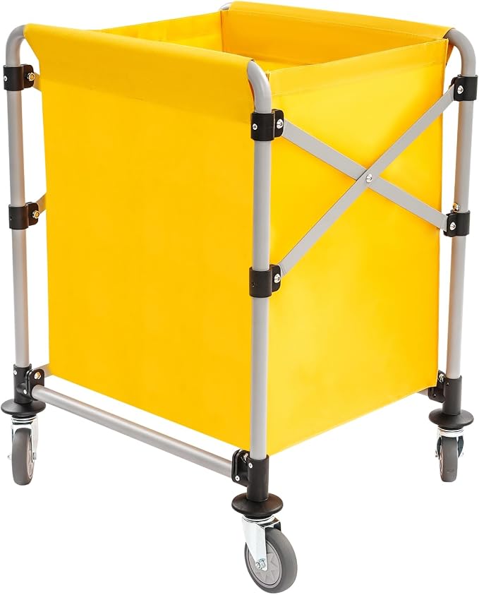 Commercial Laundry Cart with Wheels, Folding Laundry Hamper Cart, Heavy Duty by Eapmic