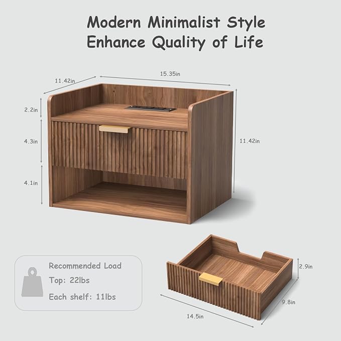 Arbuxzuy Floating Nightstand Set of 2 - Image 2