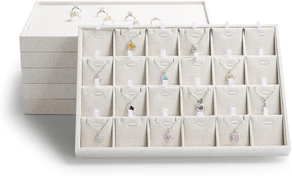 Oirlv Stockable 24 Grids Insert Jewelry Tray Pendant Earrings Storage Trays - Image 7