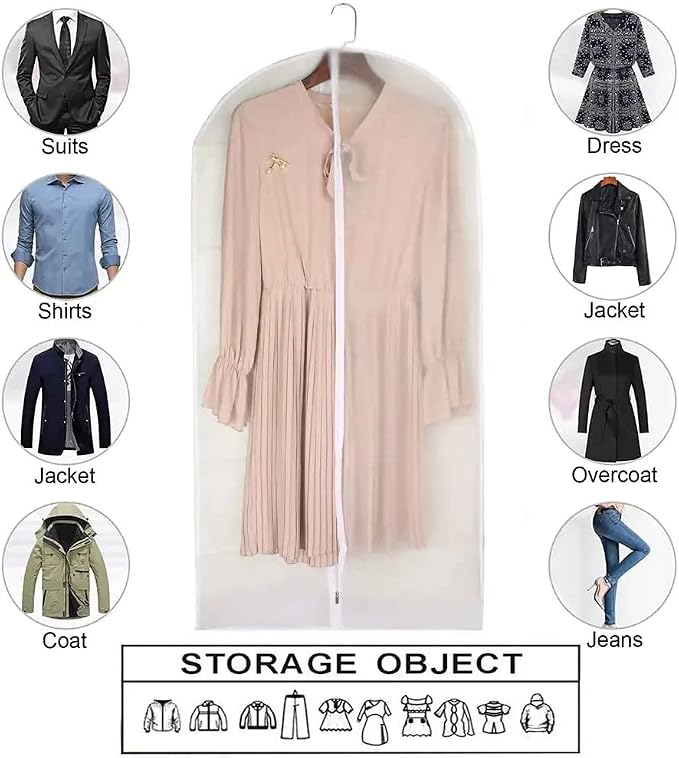Dress Bags for Hanging Clothes Breathable Suit Bag Covers - Image 7